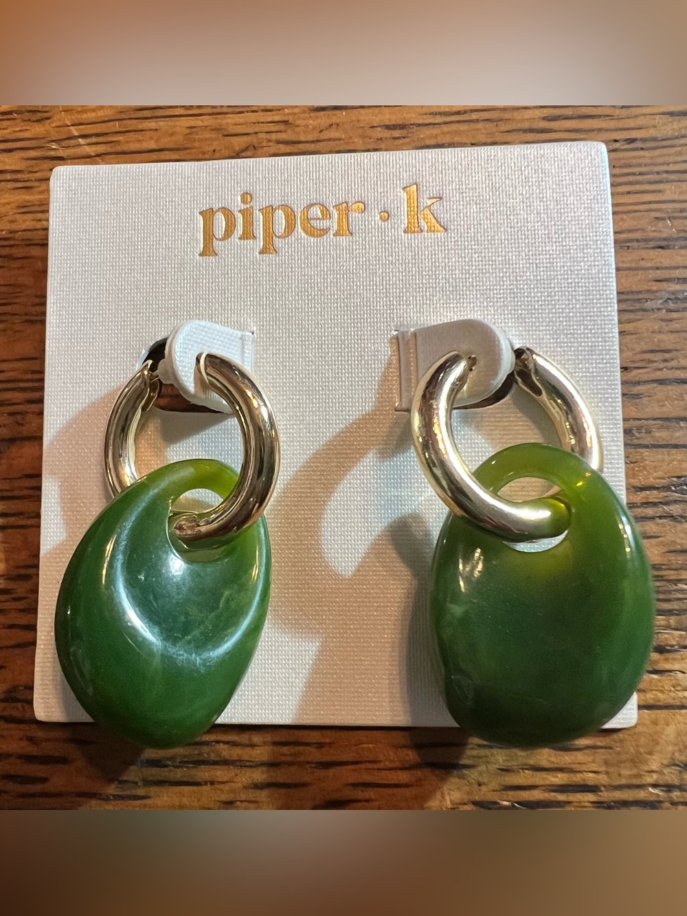 Piper K Gold and Jade Earrings